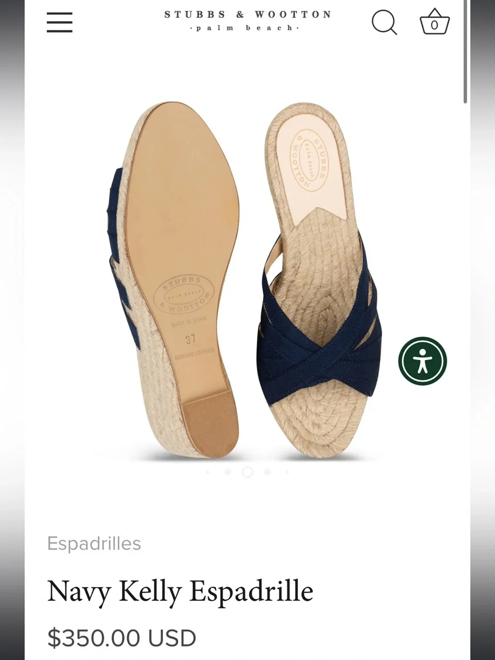 Stubbs & Wootton Navy Strappy Espadrille Slides Kelly Palm Beach Made in Spain